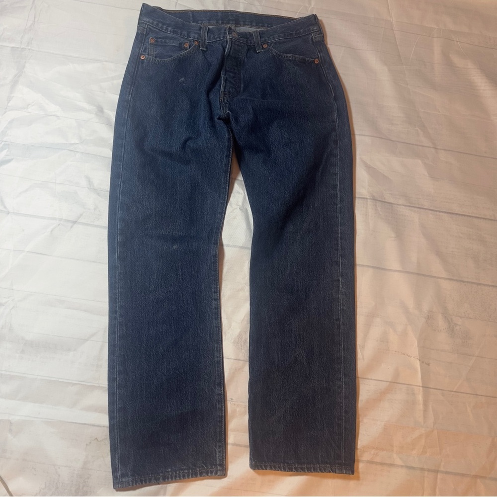 Men's Levis 501 5 Button Fly Dark Jeans 32x30